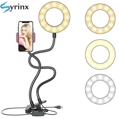 Ring Light et support de téléphone  flexible 3 lumières