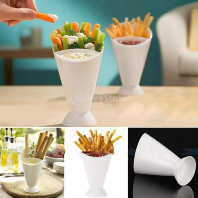Cône à Amuse-bouches avec compartiment pour sauce. – Image 2