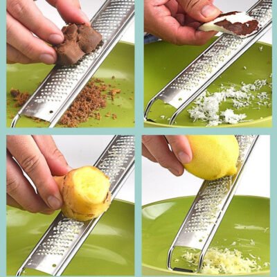 Râpe à fromage et zeste de citron en acier inoxydable. – Image 2
