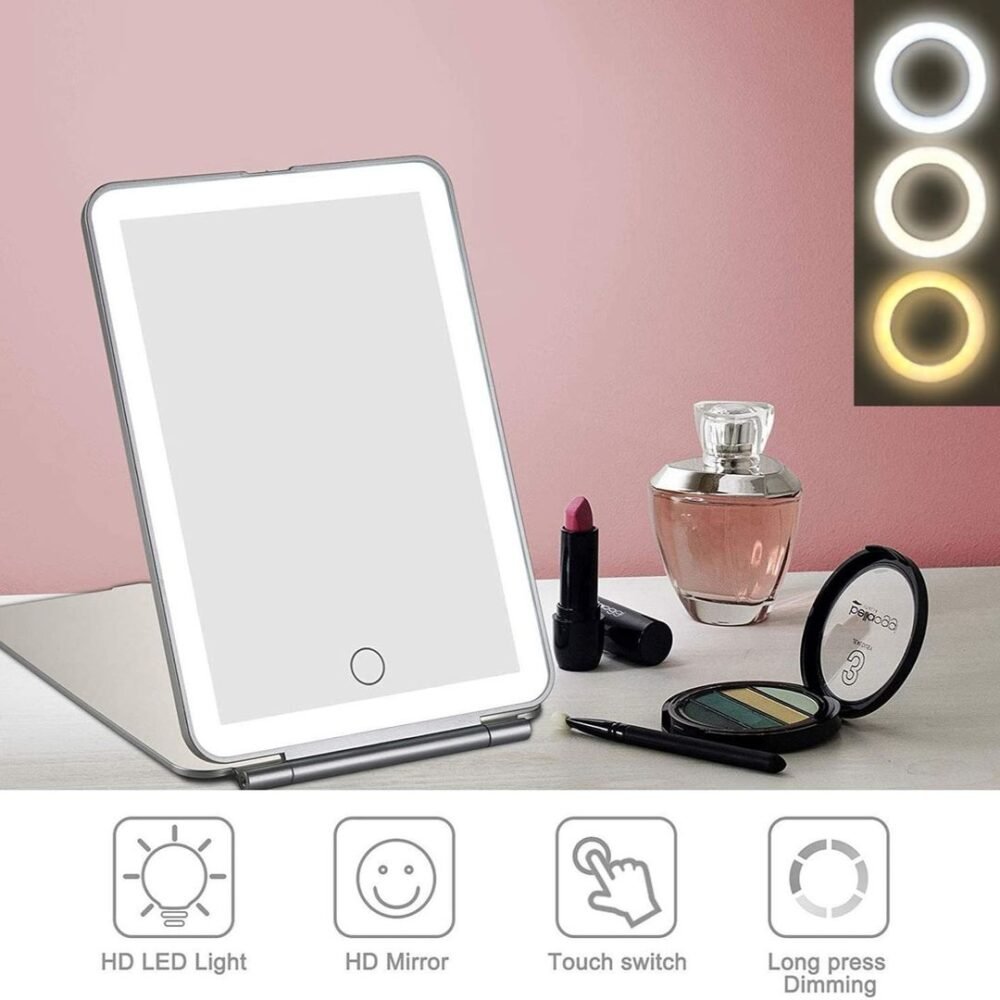 Miroir de maquillage pliable lumineux – Image 5