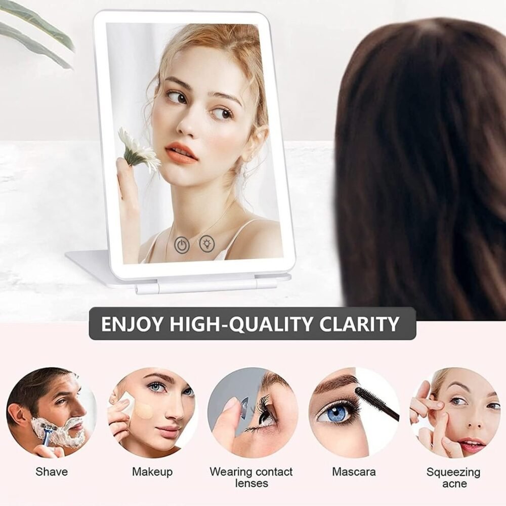 Miroir de maquillage pliable lumineux – Image 7