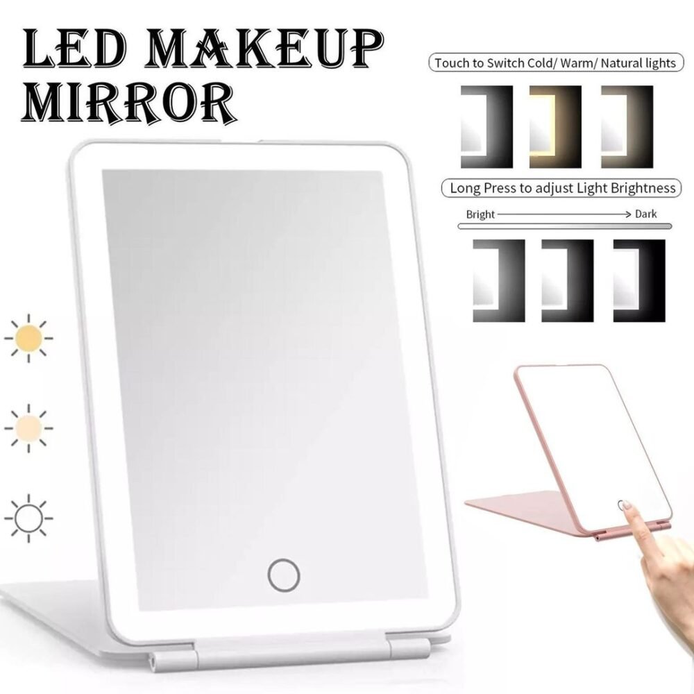 Miroir de maquillage pliable lumineux – Image 2