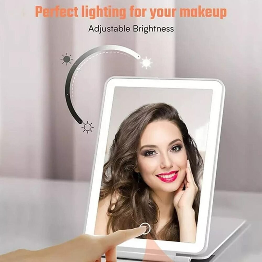 Miroir de maquillage pliable lumineux – Image 3