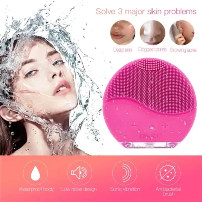 Brosse électrique nettoyante pour le visage en silicone Rechargable.