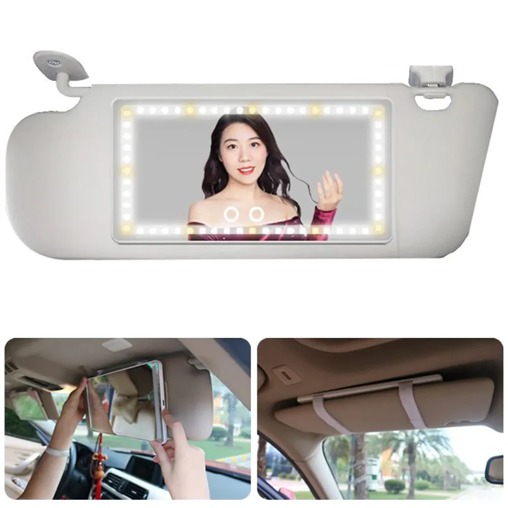 Miroir de maquillage de voiture lumineux 2