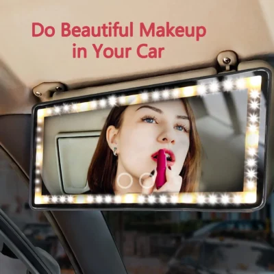 Miroir de maquillage de voiture lumineux