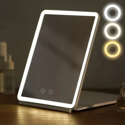 Miroir de maquillage pliable lumineux