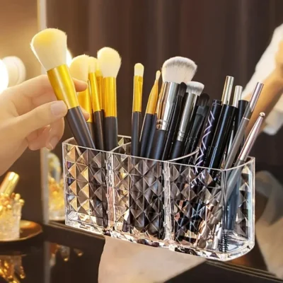 Boîte de rangement transparente pour pinceaux de maquillage – Image 3