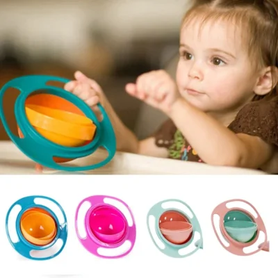 Bol gyroscopique pour enfants anti-deversement rotation à 360°
