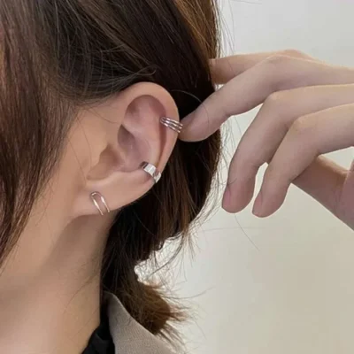 Ensemble de 3piéces faux Piercing réglable pour femme