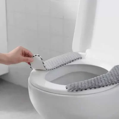 Housse de siège de toilette confortable en tissu doux