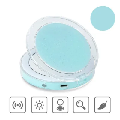 Mini miroir pliable LED rechargable - ronde – Image 11