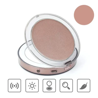 Mini miroir pliable LED rechargable - ronde – Image 9