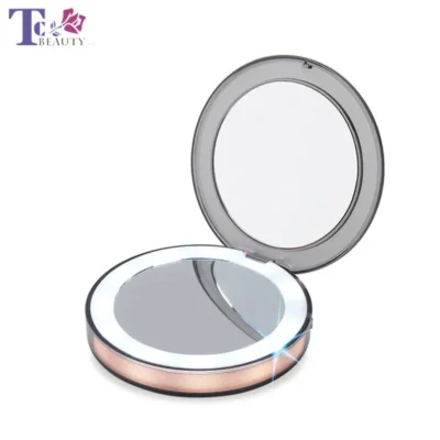 Mini miroir pliable LED rechargable - ronde – Image 8