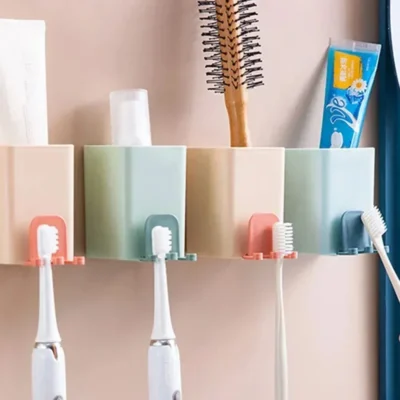 Porte-brosse à dents et dentifrice mural