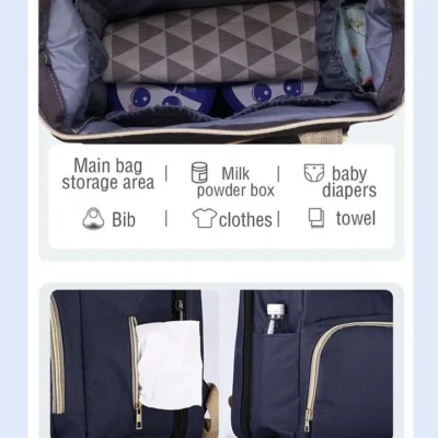 Sac de couches à langer et Sac à dos pliable pour les Bébés. – Image 4