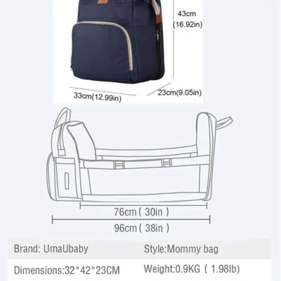 Sac de couches à langer et Sac à dos pliable pour les Bébés. – Image 6