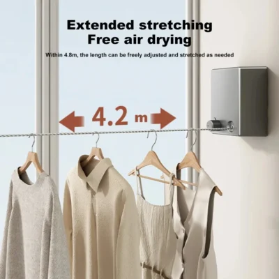 Corde à linge rétractable en acier inoxydable – Image 6