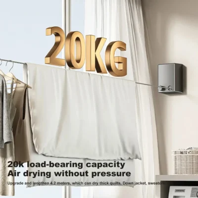 Corde à linge rétractable en acier inoxydable – Image 3